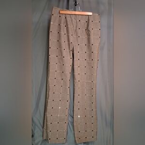 Votre Nom Taupe Sparkle Grid Flare Pants